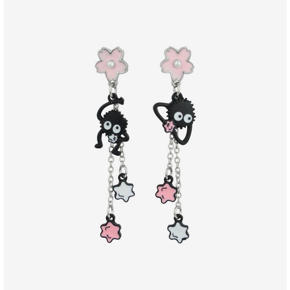 ⚜️Studio Ghibli Spirited Away Soot Sprites Sakura Star Candy Earrings! NWT!